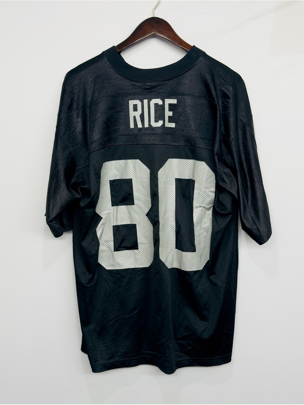 Vintage Oakland Raiders Jersey Mens Large Black Reebok #80 Jerry Rice Football